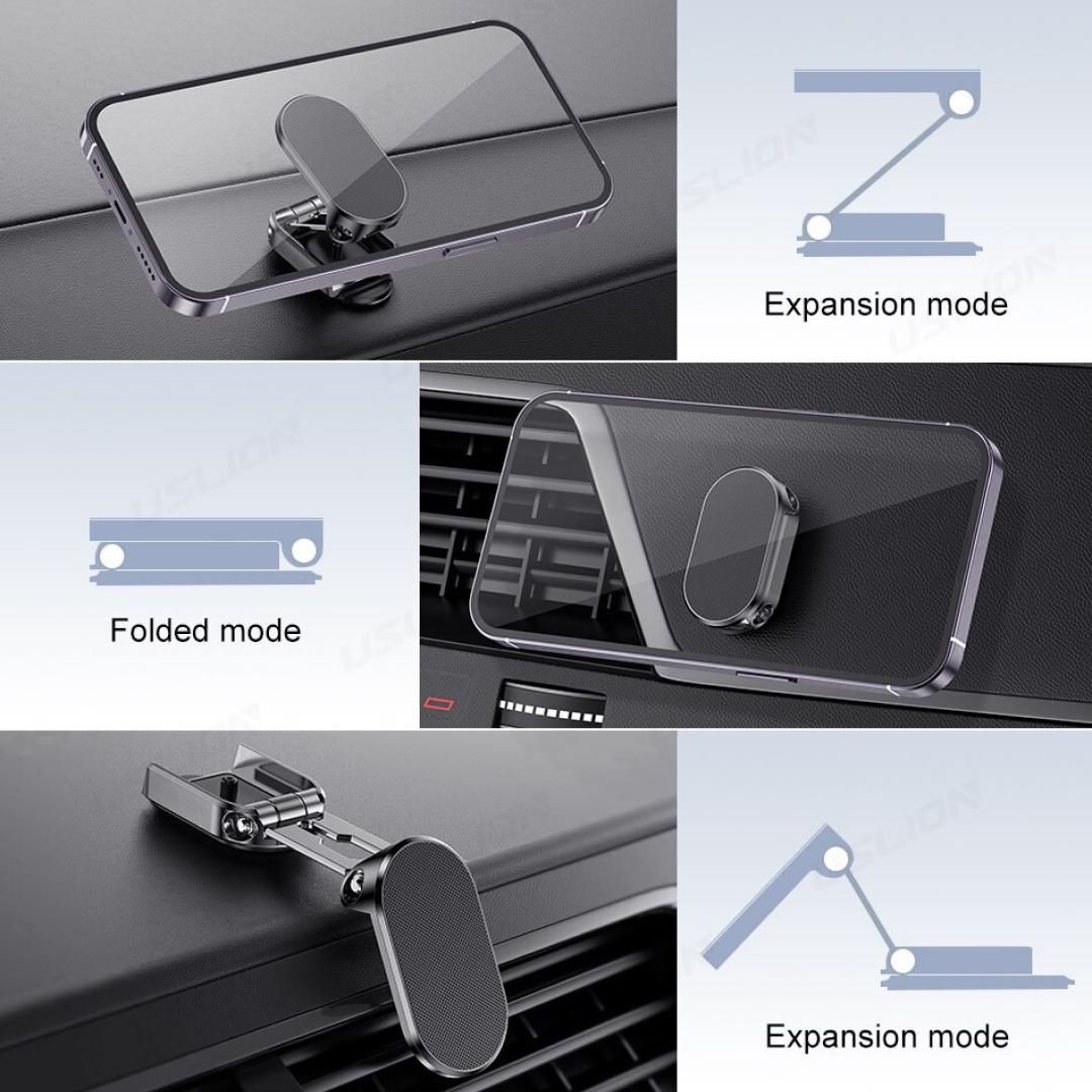360 Rotate Metal Magnetic Car Phone Holder Foldable