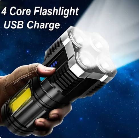 Portable 4 LED flashlight for outdoor emergency use