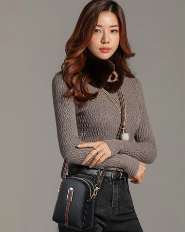 High-grade women's leather bag Korean l Suitable for work, going out, traveling