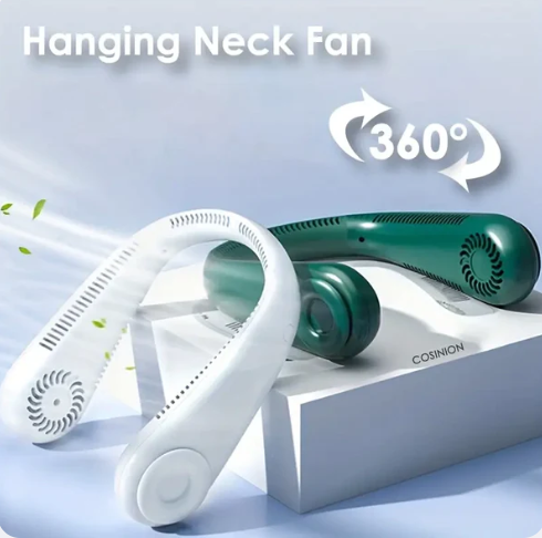 Wingless mini neck charged fan l Your savior in hot weather, outdoor activities