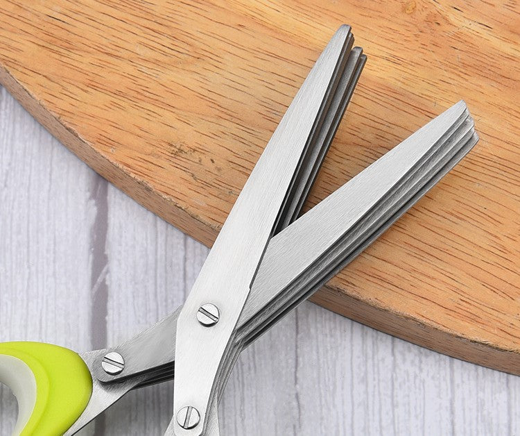 5-Layer Scissors With Swiper, Stainless Steel Multi-Functional For Kitchen Convenience