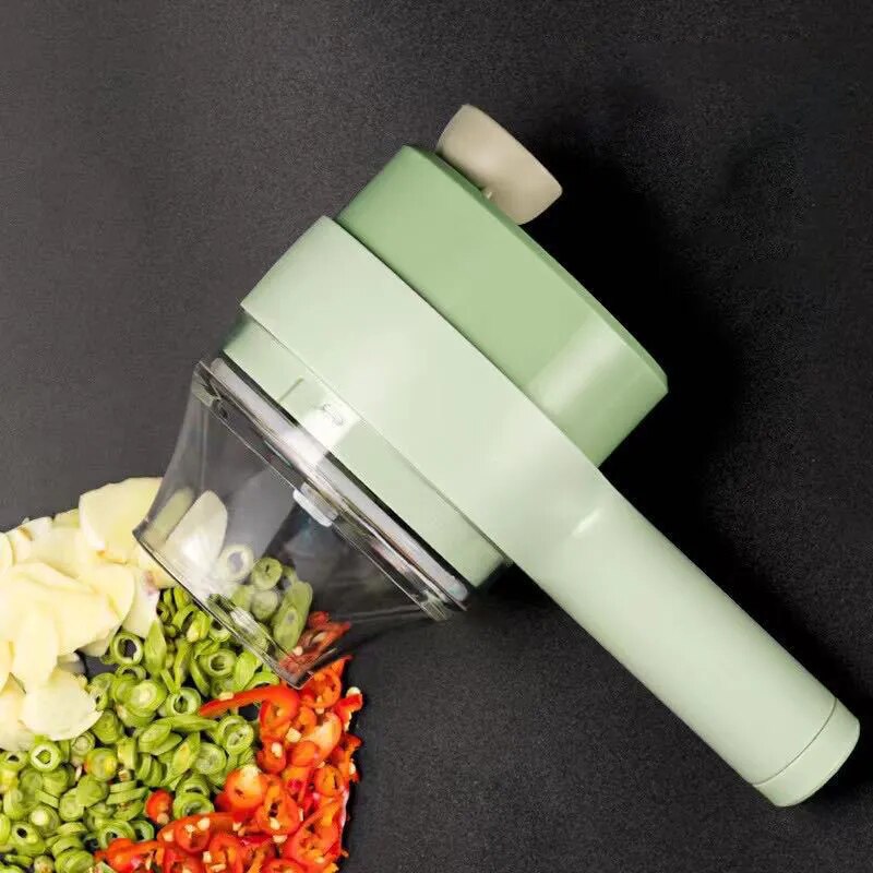 3-in-1 Electric Vegetable Cutter Set, Rechargeable, 8-in-1 Package